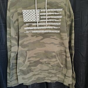 Camouflage Off Road Vixens Women's Hoodie with Flag Design